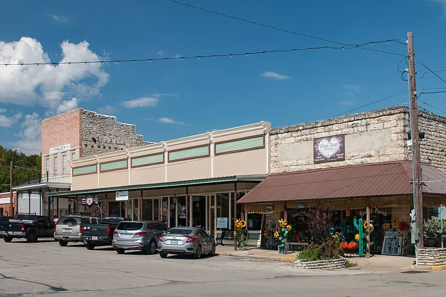 Historic downtown Glen Rose shops on the Somervell County courthouse square